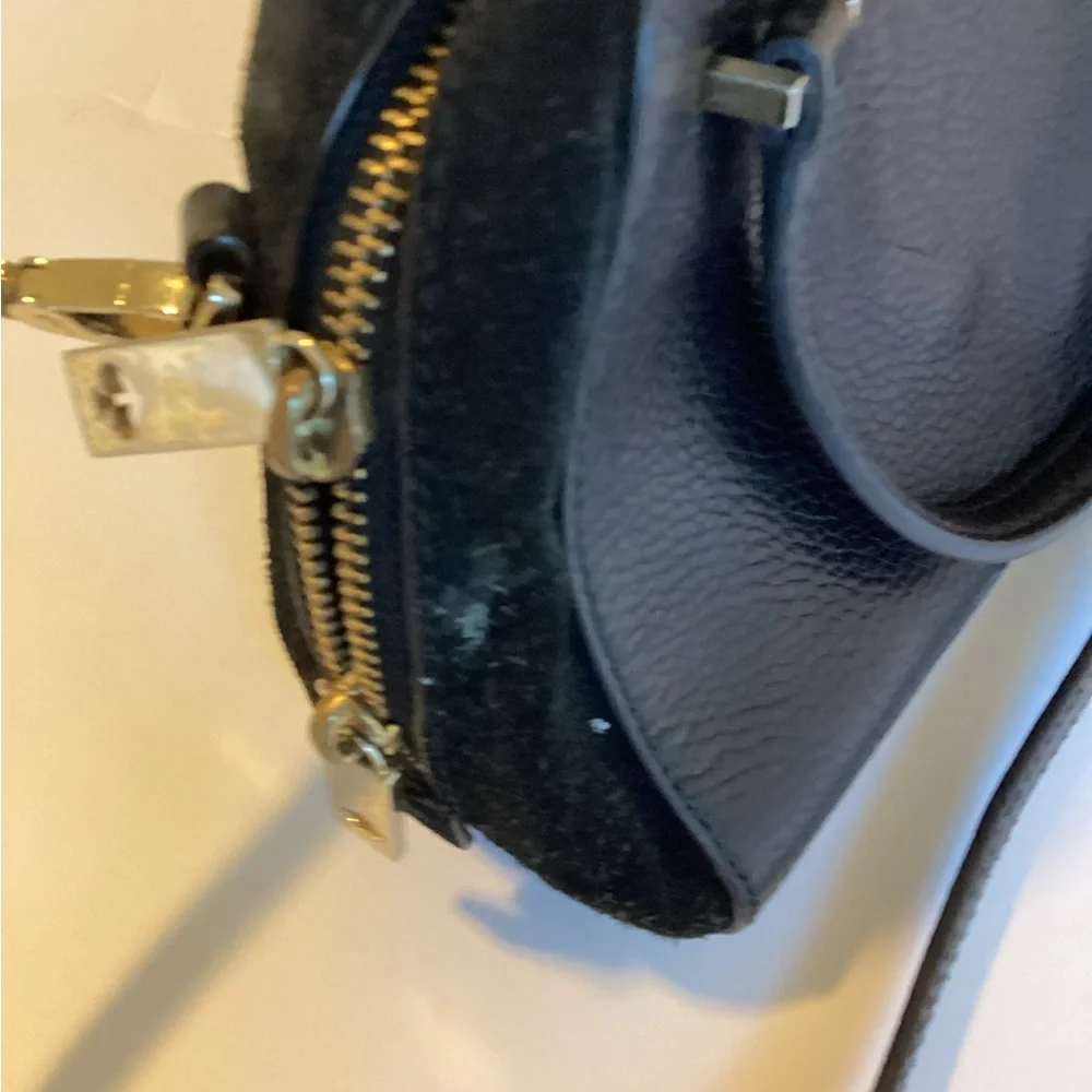 Kate Spade Kay Street Small Felix Satchel Black Pebbled Leather Suede Trim Bag - Picture 14 of 15